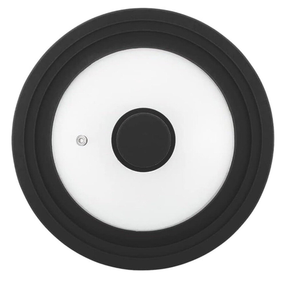 Universal Lid for Pots Pans and Skillets-Tempered Glass& 11”,12”, 12.5” Black